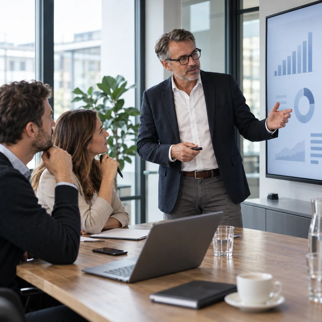 Präsentation einer Marketingstrategie im Besprechungsraum